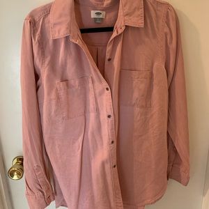 Pink chambray button down